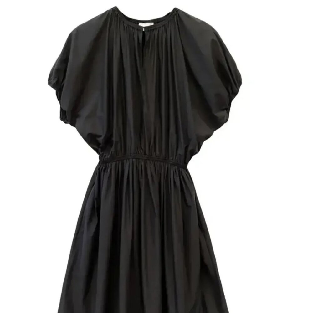 Matteau - The Cocoon Ruched Cotton Midi Dress